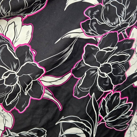 Avenue Size 18W Black White Pink Floral Pattern Tankini Top Handkerchief Hem - Picture 6 of 12